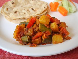 Sukhi Subji ~ Aloo Bhindi - Indian food recipes - Food and cooking blog