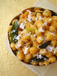 Guggillu-Sundal-Recipe with Chickpeas-Navratri Recipe